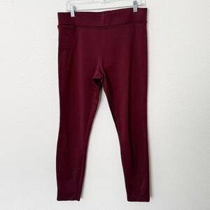 [American Giant] Maroon Ponte Knit No BS Mid Rise Slim Pants Stretch Work Sz 14